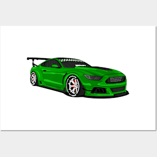 MUSTANG WIDEBODY GREEN Posters and Art